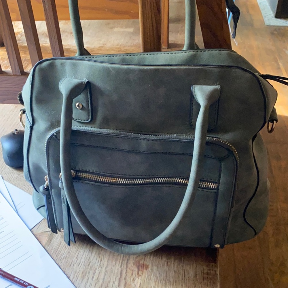 Sage green purse.